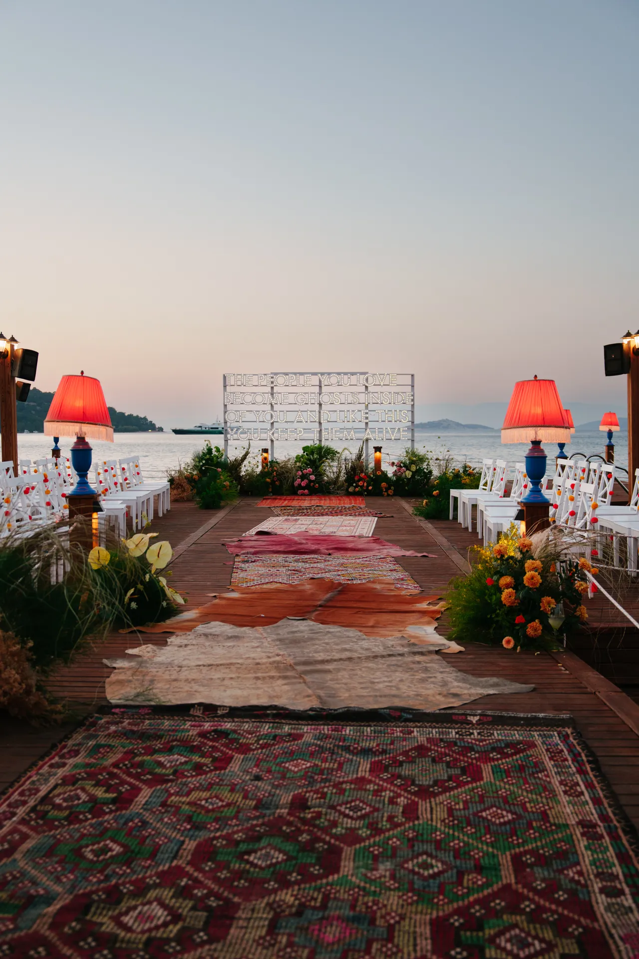 Outdoor wedding ceremony by beach weddings Bodrum planner
